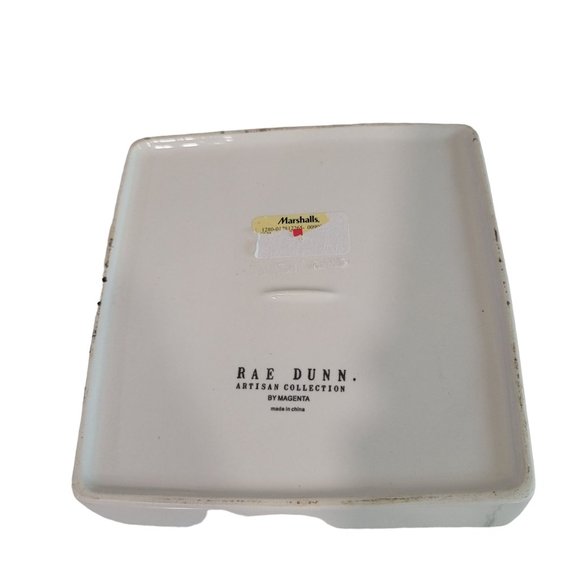 Rae Dunn 6.5" Stoneware Napkin Holder with "HOLD" Weight White #19551 - Picture 2 of 8